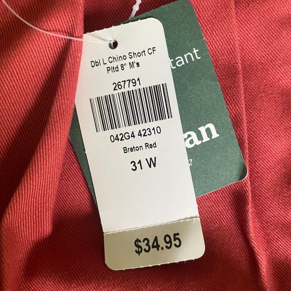 Mens L.L.Bean brand new chino shorts size 31 W - Picture 3 of 4